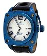 Adee Kaye #AK7271-MIPBU72 Men's Blue IP Stainless Steel White Dial Oversized Quartz Watch