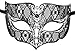 Luxury Mask Diamond Design Laser Cut Venetian Masquerade Mask, Black/Clear Stones, One Size