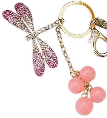 Pink Dragonfly Bling Crystals Rhinestone Handbag 
