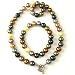 Shell Pearl Majorca Necklace Black Silver Copper Gold Tone 10.0-10.5mm 18