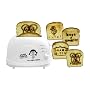 Pop Art Toaster with 4 Design Plates - White (CT8194DGA)