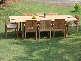 New 9 Pc Luxurious Grade-A Teak Dining Set - Large 117