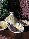 Medium patterned cooking tagine with 4 matching bowls