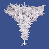 9' Pre-Lit White Crystal Pine Upside Down Artificial Christmas Tree Clear Lights