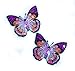 LOVEKITTY Iron-On Embroidered Sequin Bling Bling Butterfly Applique, 2-Pack / Purple