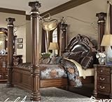 IMAGE OF Monte Carlo II Cafe Noir King Poster Bed w/Canopy (4 pc) - Aico N53015R-46EK