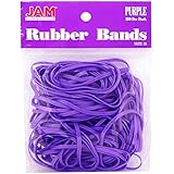 JAM Paper&reg; Rubber Bands - Purple Regular Size Rubber Bands - 100 Color Rubber Bands Per Pack