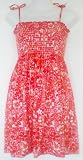 Shoulder Tie Dress/Cover Up in Red/Orange Print
