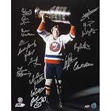 Steiner Sports NHL New York Islanders Dennis Potvin with Stanley Cup in the Dark 17 Signature 16 x 20-inch Photo