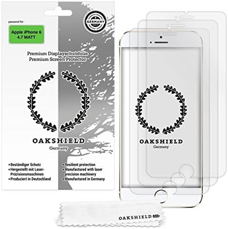 3x OakShield screen protector MATT and ANTI-GLARE for Apple iPhone 6 / 6S - premium quality, made in Germany