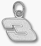 Dale Earnhardt 7/16 Small #3 Pendant - 10KT White Gold Jewelry