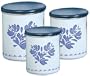 Pfaltzgraff Yorktowne Enamel on Steel Storage Jar Set with Wooden Lids