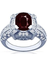 18K White Gold Cushion Cut Ruby Ring With Sidestones (GIA Certificate)
