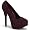 TEEZE-39, 4 3/4" Heel Satin blk Glitter Rose Print Pump W/PF(Burgundy Floral Satin,6)