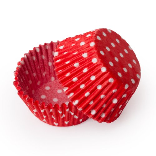 Dress My Cupcake Mini Red Polka Dot Cupcake Liners BULK - 500 Liners - Baking Cups, Muffin Papers, Christmas Cupcakes