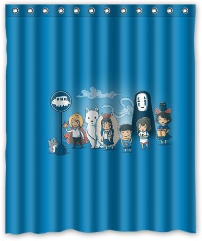 Ghibli Studio Characters Totoro Howl Chihiro Custom Shower Curtain 60" x 72"