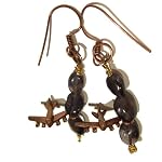 Iolite Earrings 01 Dangle Indigo Copper Airplane Jet Gemstone Reiki Healing 2