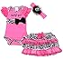 Baby Butterfly Headdress & Baby Girl's Rose Zebra Dress &T-shirt Size 3mos-6yrs