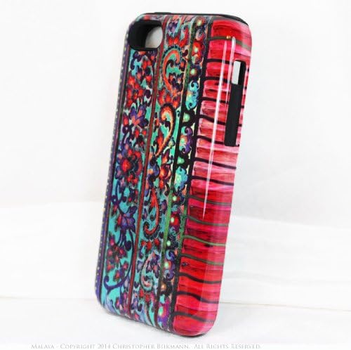 Premium Island Floral iPhone 5C TOUGH Case - Malaya - Pink and Blue Tropical iPhone 5C Case