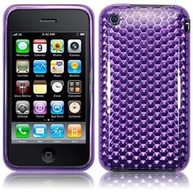 Apple iPhone 3G 3GS Purple Honeycomb Gel Case Cover Skin Design with Silver Honeycomb Internal Pattern From Keep Talking Shop iPhone Accessories