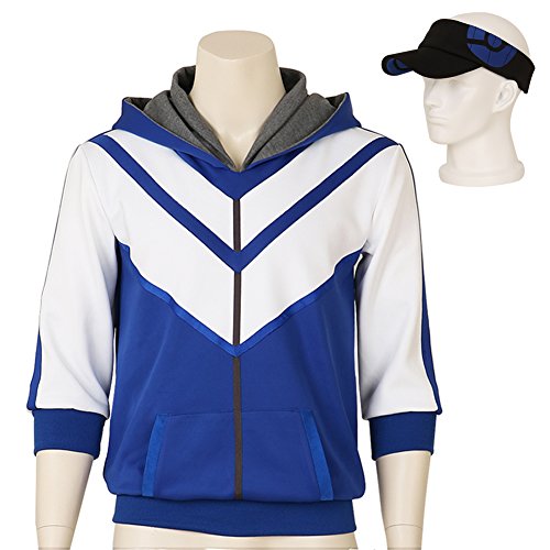Men's Pokemon Go Trainer Figure Blue Hoodie Team Mystic Instinct Valor Costume