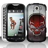 HTC Mytouch 4g Slide Accessory - Metallic Red Skull Design Protective Hard  ....
