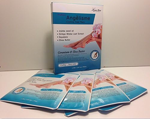 Angelizme Cooling Foot Care SPA Treatment Moisturizing Stress Relief, Geranium, Jojoba Seed Oil, Ginkgo Biloba Leaf Extract, Squalane, Shea Butter, 1 pack - 4 pcs