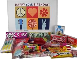 60th Birthday Gift Box Peace & Love Retro Candy- Jr.