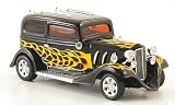 American Hot Rod noire avec flames, Model Car, Miniature déjà montée, Minichamps 1:43