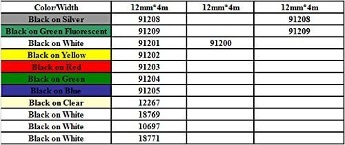 1 Pack Compatible Dymo Letratag Refills Plastic White Clear 12mm 4m 1/2'' 13' Label Maker Labeling Tape Waterproof (black on green fluorescent 91209)