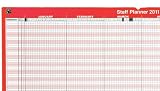 5 Star 2011 Staff Planner Laminated Mounted Write on Wipe off 40 Staff Monday To Friday W915xh610mm