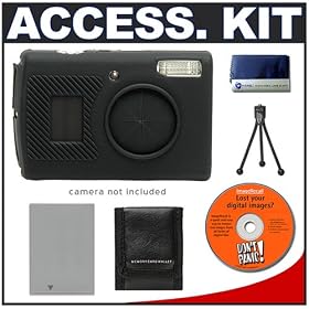 Snug-It Tight Fit Camera Skin (Black) with Spare NB-5L Battery + Cameta Bonus Accessory Kit for... by Delkin