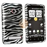Snap-on Case for HTC EVO 4G, Silver / Black Zebra