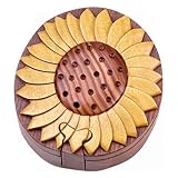 Sunflower - Wooden Puzzle Box - Handcrafted with Secret Compartment