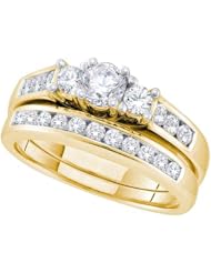 1.01CTW DIAMOND 0.30CTW ROUND CENTER BRIDAL SET