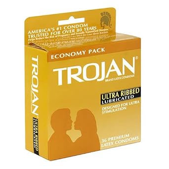 Ultra Ribbed Latex Condoms, Premium Lubricant, 36-Count Boxes
