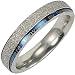 Stainless Steel Blue and Sparkle Silver "You are always in my heart" 4mm Band Ring - Women