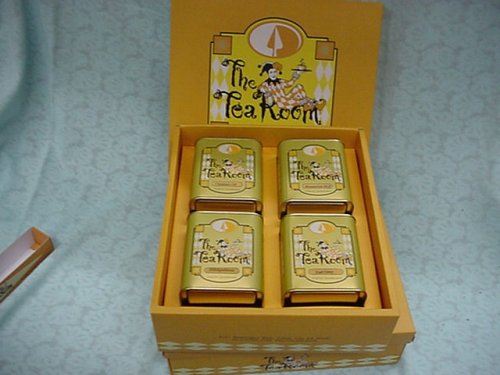 Tea Gift Box, 4 Metal Tins, Connoisseur