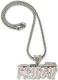 Pink Friday Nicki Minaj Necklace Silver and Pink Pendant Necklace