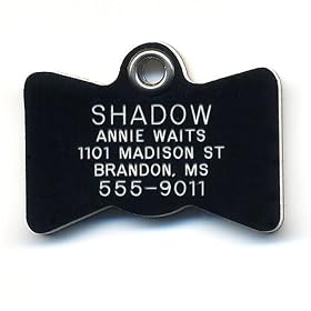 BowTie shape Safety Reflective Pet ID Tag with Personalized Customized Engraving