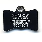 BowTie Safety Reflective Pet ID Tag with Personalized Customized Engraving