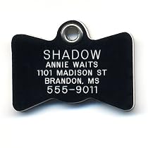 BowTie shape Safety Reflective Pet ID Tag with Personalized Customized Engraving