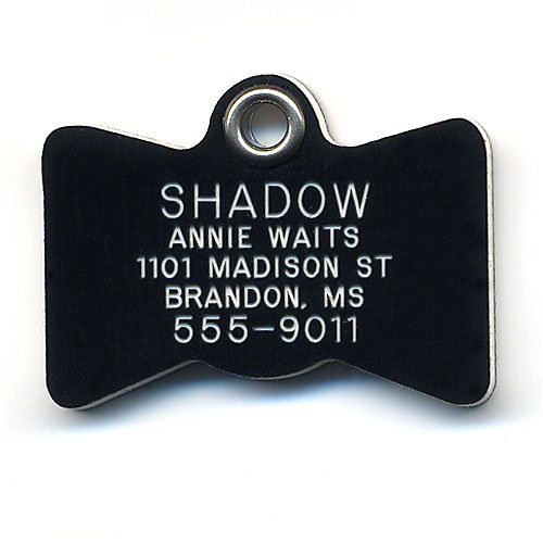 BowTie Safety Reflective Pet ID Tag with Personalized Customized Engraving