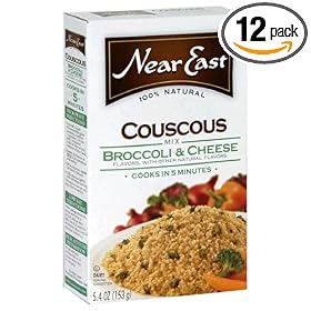 Near East Broccoli & Cheese Couscous Mix, 5.4-Ounce Boxes (Pack of 12)
