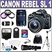 Canon EOS Rebel SL1 Digital SLR Camera & EF-S 18-55mm IS STM Lens with EF 75-300mm III Lens + 500mm Lens (T Mount) + 32GB Card + Backpack Case + Flash + 3 UV/CPL/FLD Filters Kit