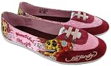 Ed Hardy Eye Candy Womens Red Ballerina Flats Shoes Trainers