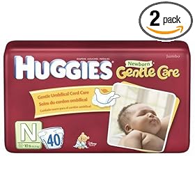 Huggies Newborn Diapers Starter Set (Up to 10 Pounds), 40-Count Packages (Pack of 2) (80 Diapers)
