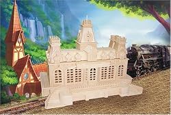 Train Station 3D Woodcraft Construction Kit