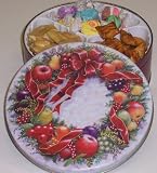 Scott's Cakes Taffy, Peanut Brittle, and Peanut Butter Pretzel Nuggets Combo in a Christmas Wreath Tin