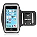 iPhone SE / 5 / 5S / 5C Armband, MoKo Protective Sports Armband for Apple iPhone SE / 5 / 5S / 5C, Key Holder & Card Slot, Water Resistant, Sweat-proof, Perfect Earphone Connection while Workout Running, BLACK